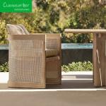 Courtyard Dining Armchair in Solid Teak Wood with Outdoor Foam Cushion and Water