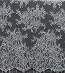 150cm Width Nylon Lace Fabric White Flower Design For Dress