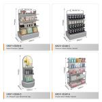 Retail Display Stand Grey Wooden Island Cabinet For Compact Store Stand And