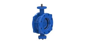Wholesale Blue RAL5010 Double Eccentric Butterfly Valve Wore Gear Operated from china suppliers