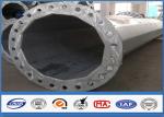 Q345 steel utility poles 50 years Life Time , steel light pole with Base Plate/