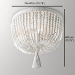 Weathered White wood beads chandelier lighting Pendant bedroom white chandelier