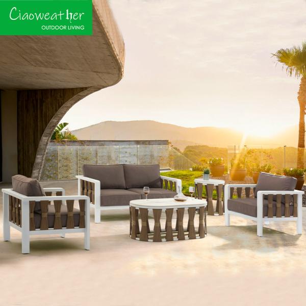 Customized Color Rattan Wicker Garden Outdoor Aluminum Patio Furniture Sofa Set