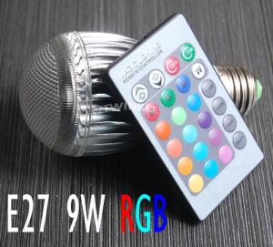 Wholesale TOPIN 9W E27 16 Color Change RGB LED Light Bulb Lamp AC85-265V+IR Remote Control from china suppliers