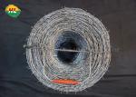Gi Grade Silver Galvanized Barbed Wire 2 strands For Industrial