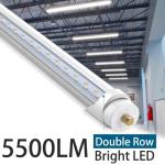 8Ft Single Pin Fa8 LED Tube Light Bulbs,D Shape 72W 10000Lm 6000K