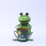 ODM Exquisite Metal Frog Ornaments / Metal Frog Figurines With Bucket