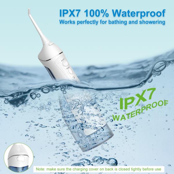 300ml Electric Water Oral Irrigator with Ipx7 Waterproof and 40-110 PSI Water