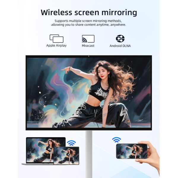 24" 27" 32" Portable Smart TV Touch Screen With Stand Long Battery Life