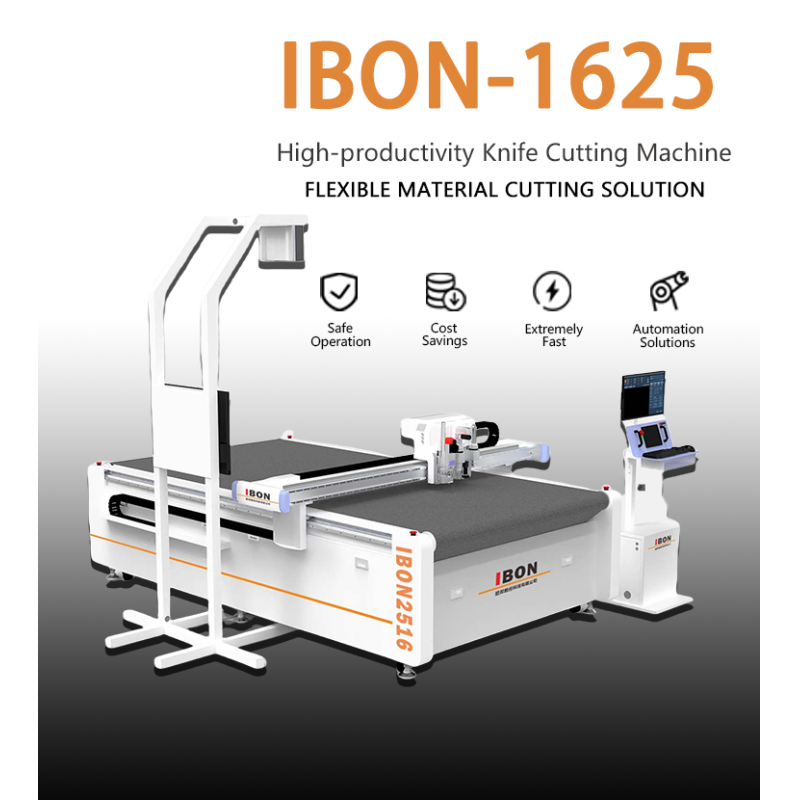 220V-380V Genuine Leather Cutting Machine with 1600mm x 2500mm Work Size and High-Resolution Camera Recognition