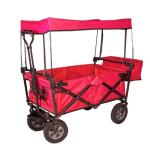 Iron Outdoor Wagon Carts With Removable Canopy For Beach Shopping Picnic Camping