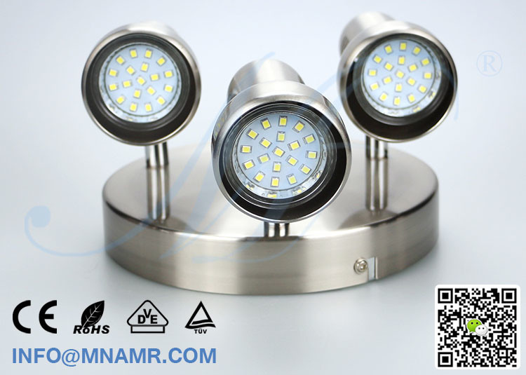 China Manufacturer 3 Outlets LED Shop Light Shop Decorative Lighting with 3x5W AC100-240V Replaceable LED Bulb Lamp GU10