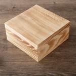 Custom Delicate Lidded Wooden Box Unfinished Pine Box For Souvenir Gift