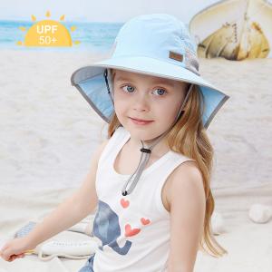 Wholesale Toddler Neck Flap Childrens Bucket Hats UPF 50+ 100% Polyester from china suppliers