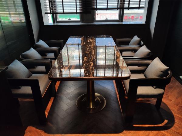 Marble Restaurant Patio Furniture , Rectangular Square Marble Top Dining Table