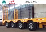 4 Axles 70 Tons 40 FT Low Bed Trailer Heavy Duty With Spring Ramp For Sale