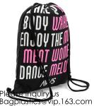 Biodegradable Drawstring Laundry Bag customzied, Logo Printed Poly Hotel, Travel