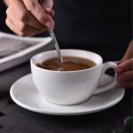 Classic Thick Glaze Porcelain Cups And Saucers For Caterers Canteens