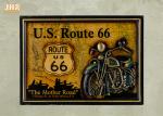 Classic US Route 66 Wall Signs Wooden Wall Plaques Resin Motorcycle Wall Decor