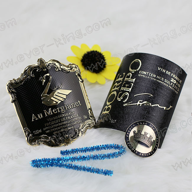 ODM Aluminium Custom Liquor Bottle Labels For Luxury Wine