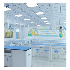 China Movable Classroom Lab Furniture , Anti Corrosion Student Lab Furniture With Cabinet on sale