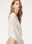 New Arrival Fall Clothing Cotton Spandex Ladies Transparent Bodysuit Tops Latest