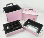 4 In 1 Aluminum Makeup Trolley Case In Pink Color Pink Pro Makeup Trolley Case
