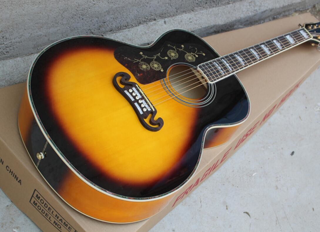 2018 New Left handed G200 acoustic guitar celluloid binding GB lefty GB200 electric acoustic guitar