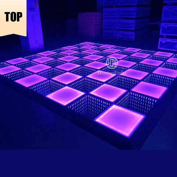 Indoor / Outdoor 3D Mirror Frost LED Dance Floor Tiles For Disco Church Wedding