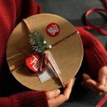 Circular Kraft Paper Box Food Grade Packaging Size 23 * 23 * 12.5 Baking