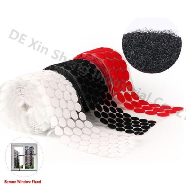 Heat Resistant Self Adhesive Hook And Loop Dots Eco Friendly 15mm Dia