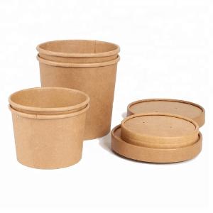 Wholesale Customized Disposable Kraft Paper Salad Bowl With Lid For Food Paper Container from china suppliers