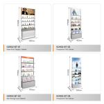 Beauty Store Interior Design Grey Wooden Display Cabinet With Light Box For