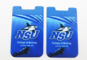 Wholesale Custom 3M Sticker Royal Blue Lycra Phone Pocket Card Holder With Heat Transfer ,For College Of Nursing Collection from china suppliers