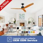 Custom 5 Lever DC Decorative Ceiling Fan Energy Saving 220 Volt