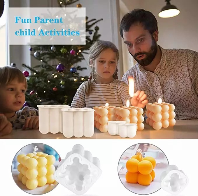 Custom Wax Flower Shape Pillar Candle And Resin Making Silicone Mold Candles Mould