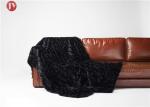 100% Polyester Silk Big Soft Blankets Plain Thick Black ,Faux Fur Blanket For