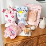 Flower and Rabbit Plush Toy Graduation Bouquet Perfect Qixi Valentine's Day Gift