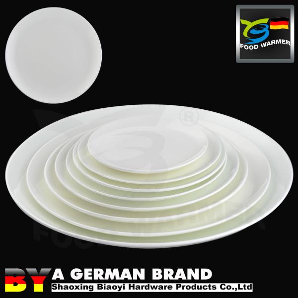 Buffet Resturant White Ceramic Plates , Porcelain Dinner Plates High Firing