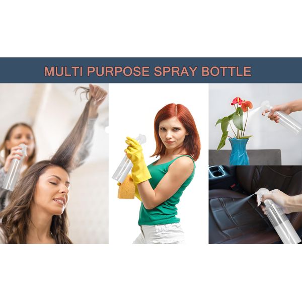 Pack Plastic Water Spray Bottle for Hair, 10 oz/300ml Plastic Empty Mister Spray Bottles for Cleaning, Cooking, Plant, Pet