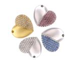 Customized Design Aluminium Diamond Heart Shape Jewelry USB flash drive 2Gb 2.0