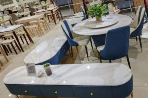 Wholesale Rust Resistant Natural Marble Coffee Table With Gold Plated Iron Tube Keel from china suppliers