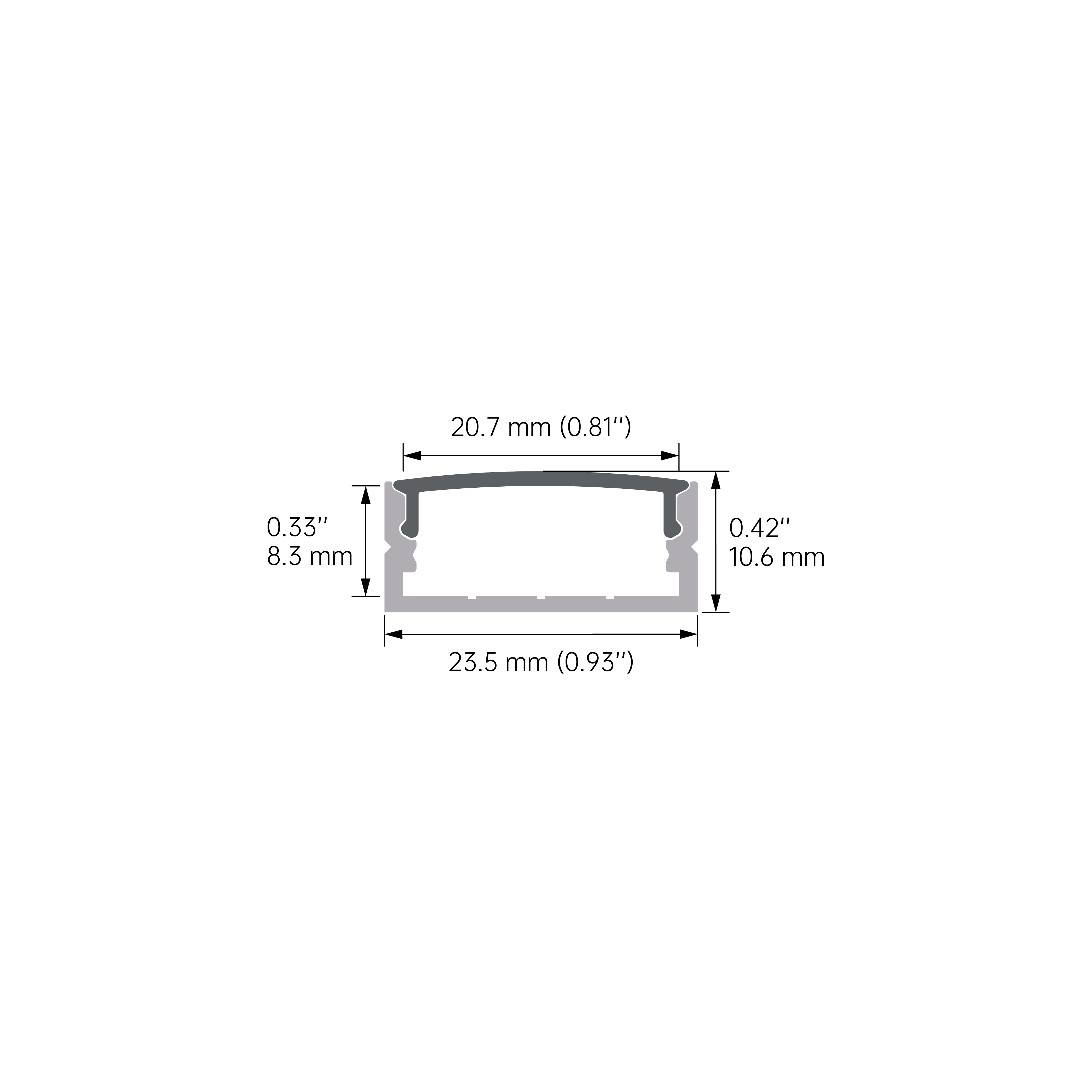 Surface Mounting LED Profile K38: ROHS-Compliant with Diffuser Cover for LED Strip Lighting