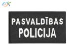 Black Bottom White Words Embroidered Fabric Patches Polyester Material