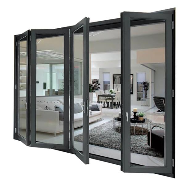 1.4mm Aluminum Wall Thickness Skate Sliding Doors Thermal Break Black Alloy Bi