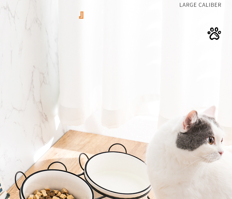 Custom Ceramic Custom Pet Bowls Feeders Rounded Shape With Shelf