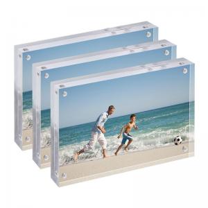 China Acrylic Magnetic Photo Frames 10*15*1.6cm Double Sided Tabletop Picture Frames on sale