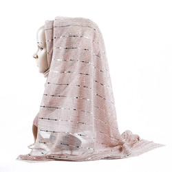 Breathable Imitation Silk Material Muslim Jersey Hijab Beautiful Shiny Solid