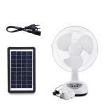 18W Solar Rechargeable Fan Solar AC DC Fan With Led Light For Home