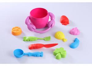China Pink Color Crab Claw Bucket Beach Sand Toys Set Vegetable And Animal Shape on sale